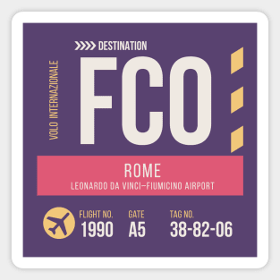 Rome Airport Stylish Luggage Tag (FCO) Magnet